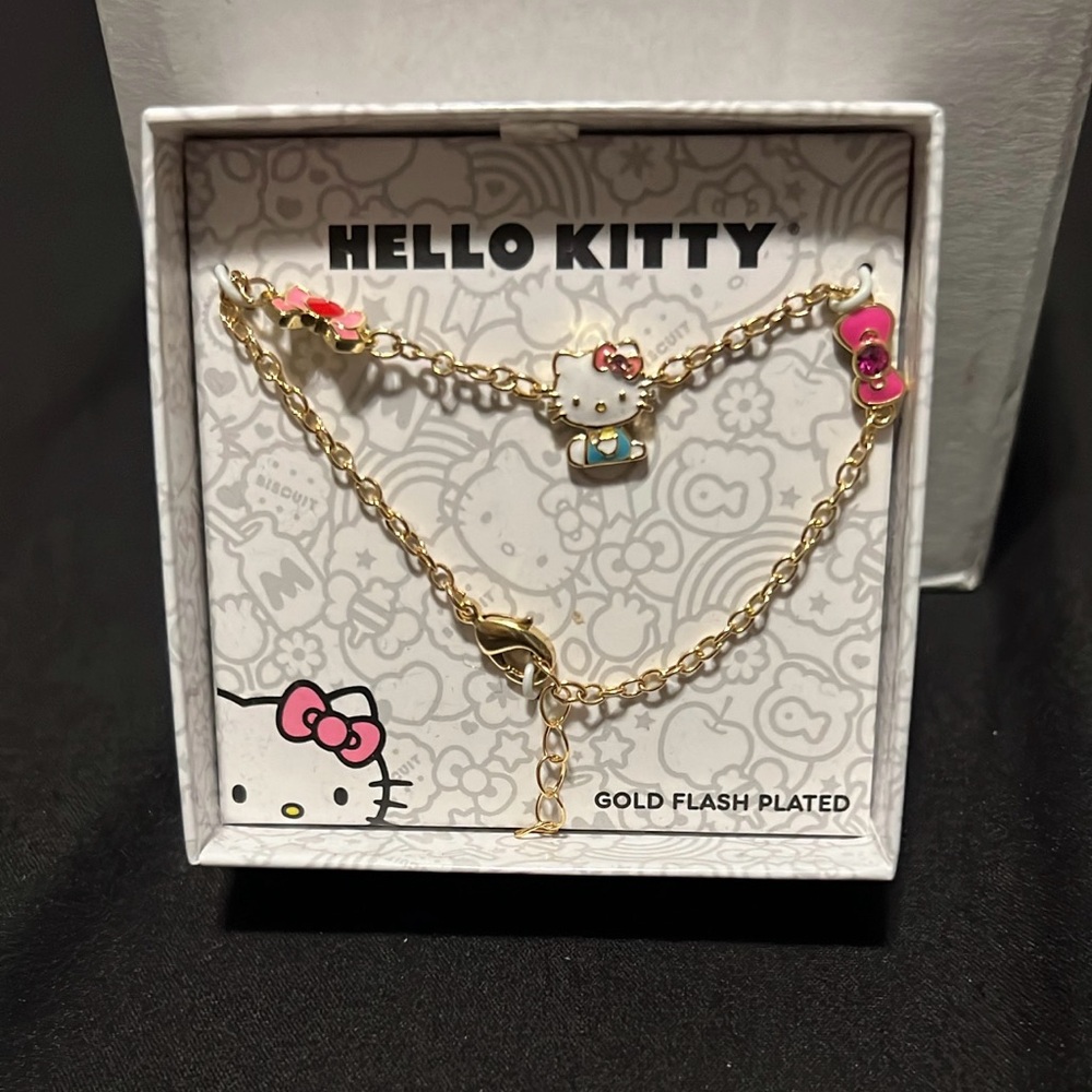Hello Kitty Pink and Gold Jewelry Set with Signature Charms